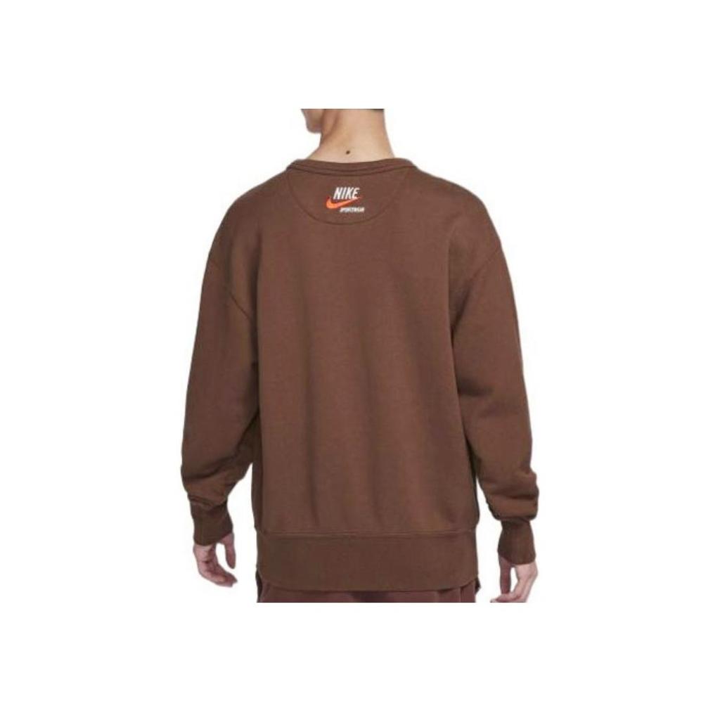Nike Спортивная одежда Trend Graphic Print Knit Crewneck Sweatshirt Men tops Brown DX0026-259