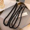 Chic Black Imitation Pearl Necklace - Elegant, Versatile & Simple Style