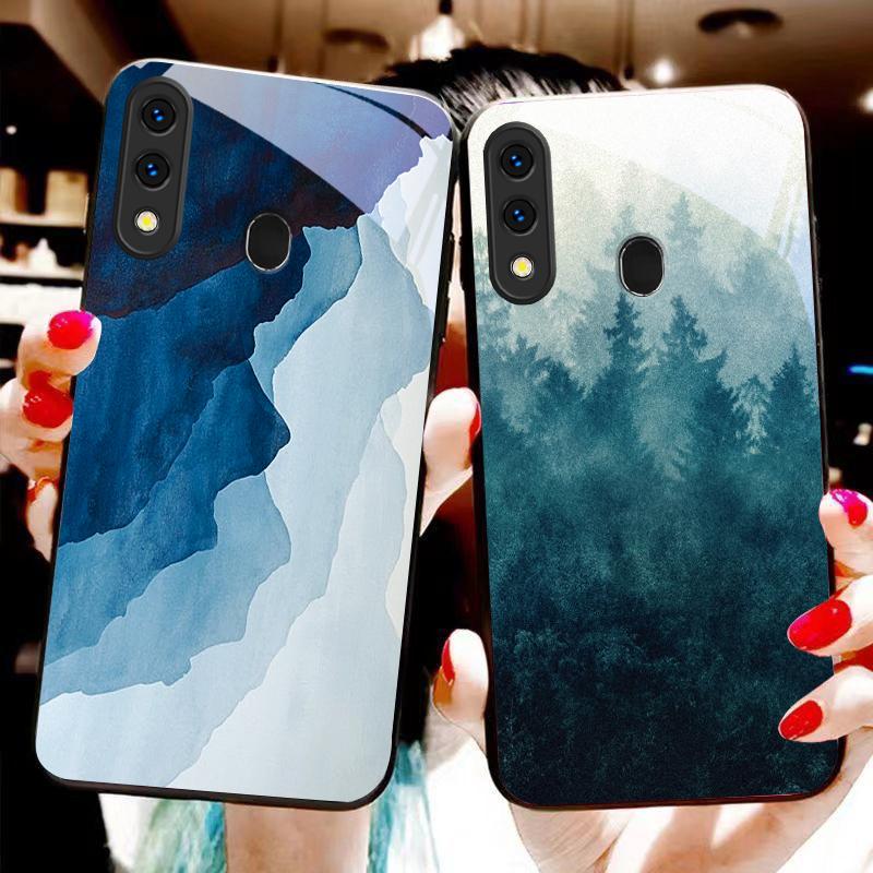 Керамический чехол для телефона Samsung Galaxy A50 A52 A52s A53 A54 A55 A56 A51 A80 A70 A71 A35 A34 A30 A26 A25 A22 с рисунком в стиле китайской живописи тушью