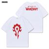 Футболка World of Warcraft 2025 Логотип Орды Значок Альянса WOW Американский Ретро Повседневный Тяжелый Хлопок Короткий Рукав