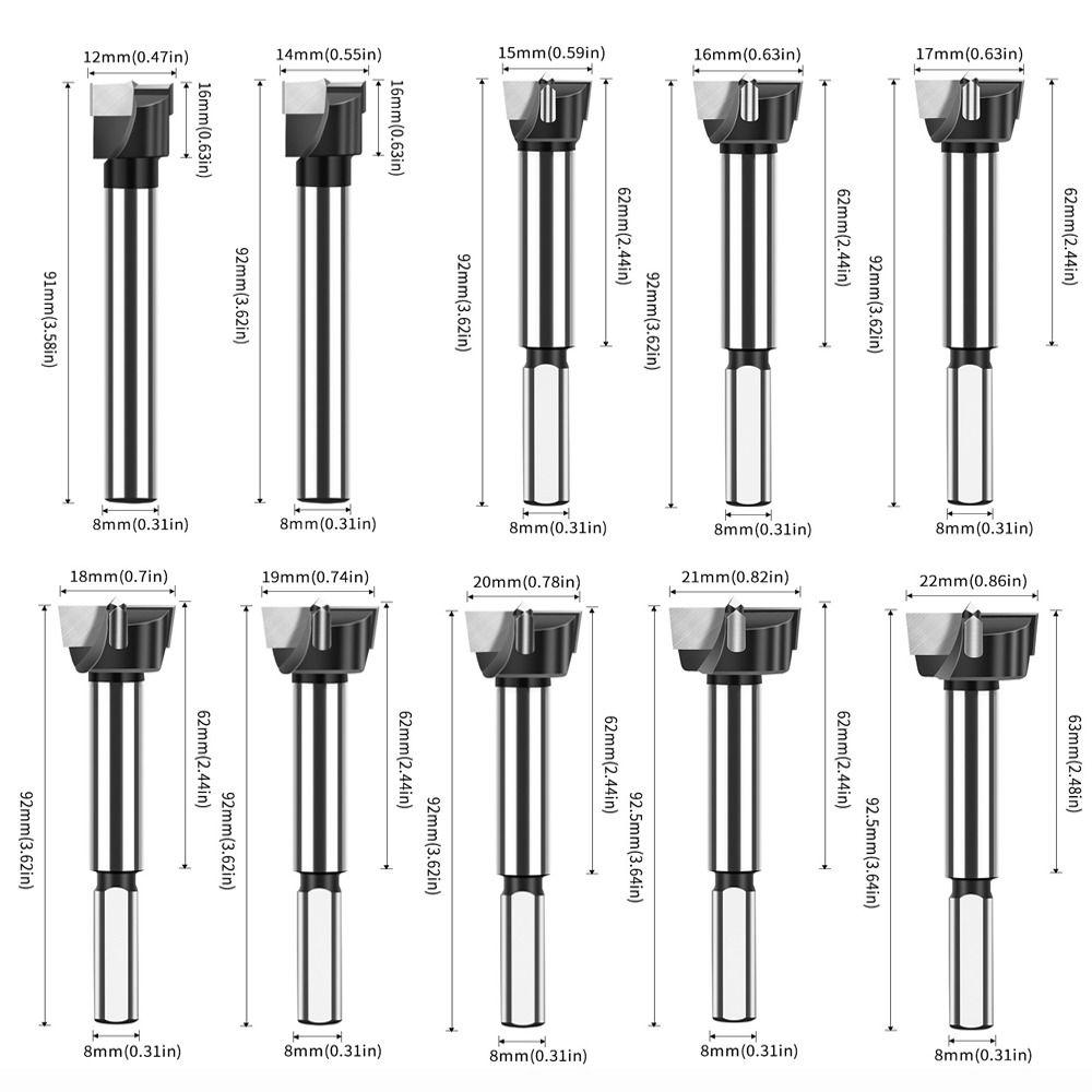 12-22mm Drill Bit Tungsten Carbide Hole Saw Cutter New Hinge Boring Bit