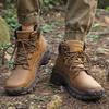 Мужские Боевые Ботинки для Пустыни Outdoor Кожаные Туфли для Хайкинга Мужские Удобные Высокие Ботинки для Ходьбы Универсальные Мужские Ботильоны