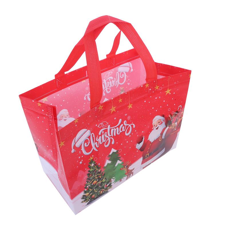 5/10 шт. Нетканый рождественский подарочный пакет-сумка с ручкой, пакет для упаковки конфет, печенья, закусок с Санта-Клаусом для рождественского и новогоднего декора