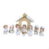 12 Pieces Cartoon Christmas Nativity Figurines Set Resin Statue for Home Office Decor Handcrafted