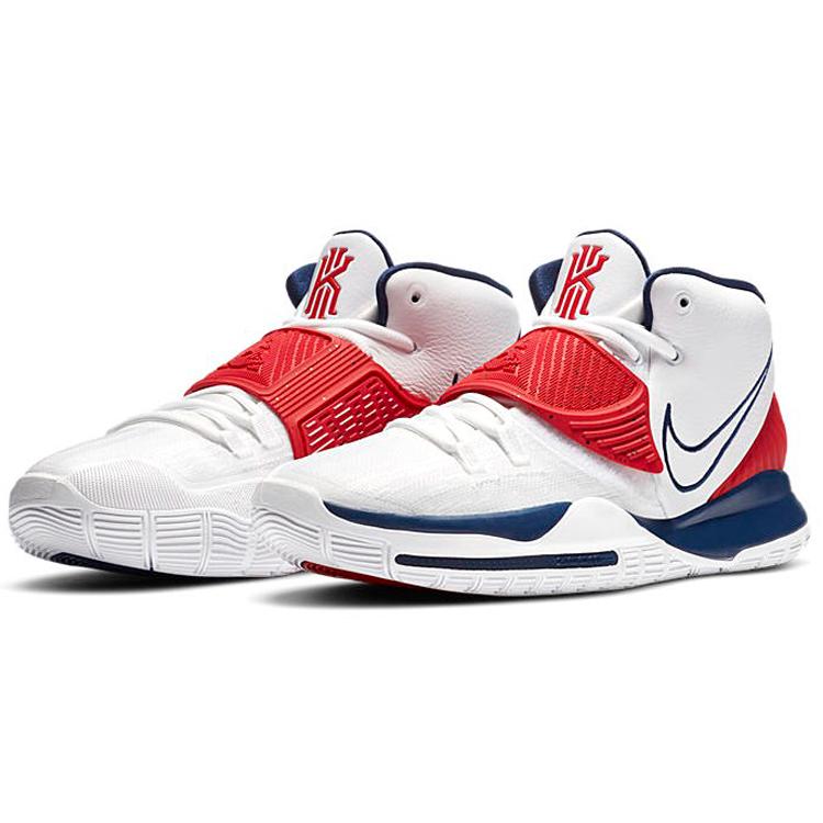 Nike Kyrie 6 EP 'USA' (Unisex) White / White / University Red / Midnight Navy Basketball Shoes BQ4631 102