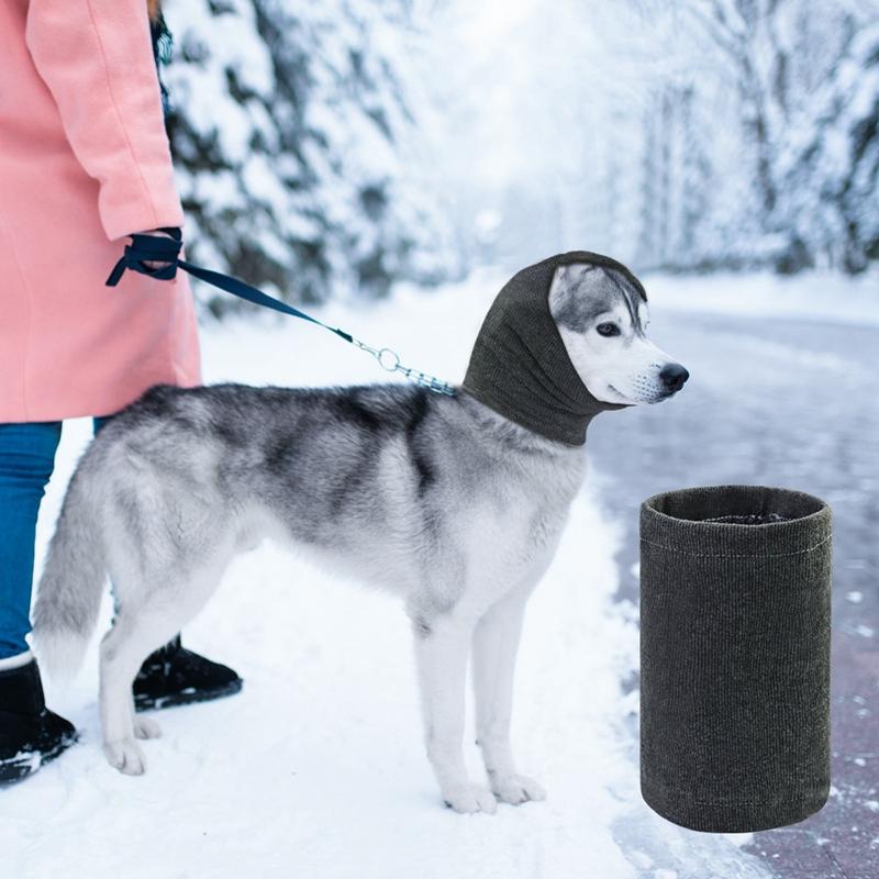 Thickening Dog Calming Earmuffs Neckerchief Collar Warm Pet Neck Gaiter Noise-proof Puppy Scarf Collars Small Medium Large Dog