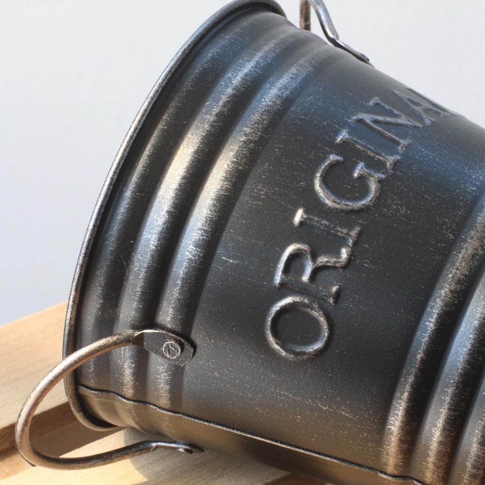 Round Iron Flower Pot Convenient Floral Buckets Vase Metal Flower Container  Terrace