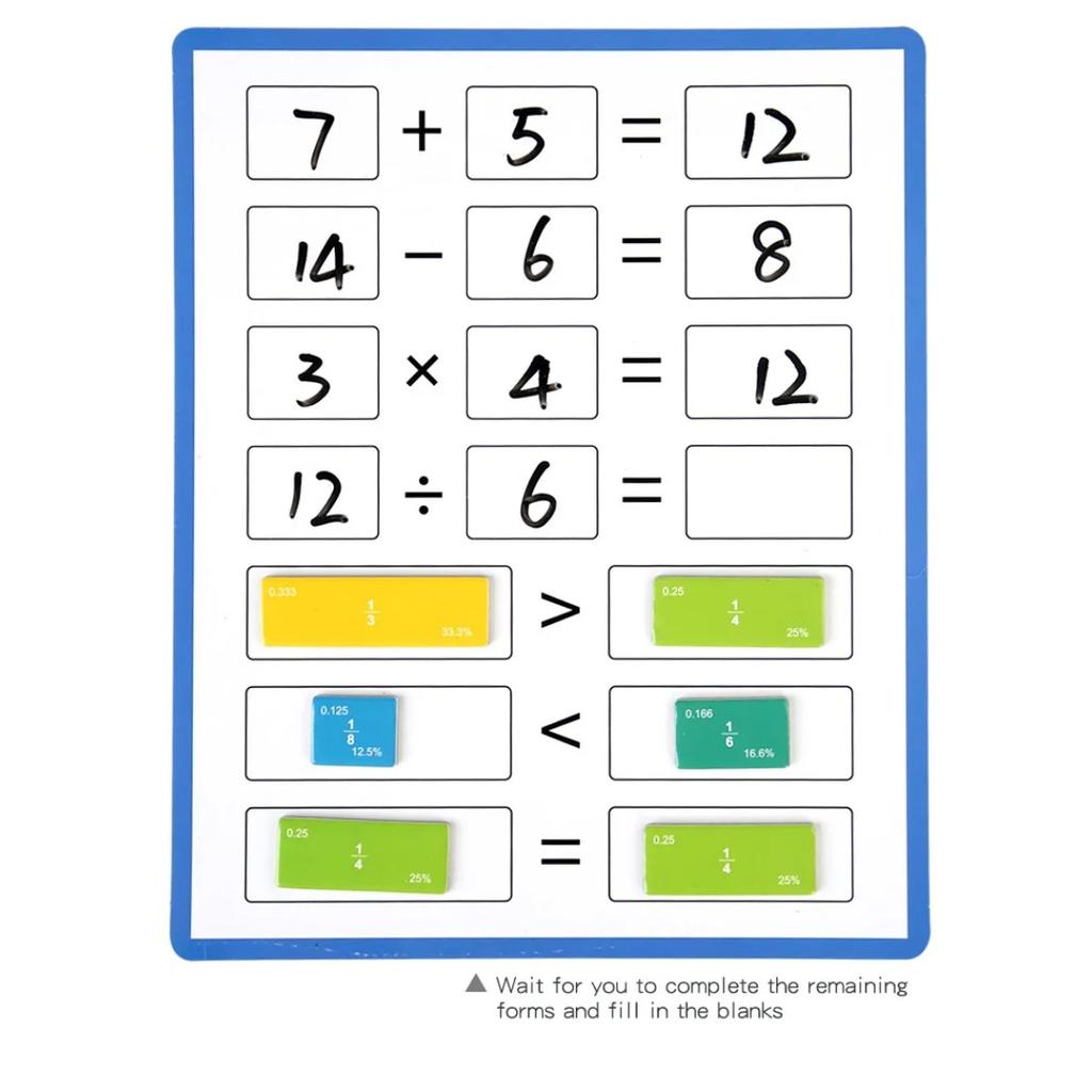 Монтессори Магнитные Обучающие Математические Пазлы Игрушки для Детей Деревянный Набор Книг Детские Арифметические Развивающие Игрушки Учебные Пособия