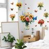 Painted Flowers Vase Butterfly Bedroom Living Room Wardrobe Home Background Beautification Decoration Stickers