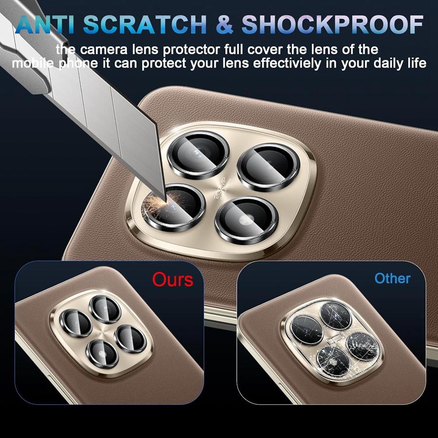 Металлическое кольцо HD Закаленное стекло Защитная пленка для объектива камеры для Xiaomi Redmi Note 15 4G 5G Note 15 Pro 4G/5G Note 15 Pro+ Plus 5G Redmi 15 15C