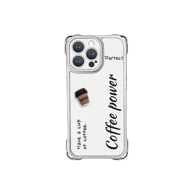 Кофейная кукла через плечо для iphone17promax Чехол для iPhone 15 четырехсторонний ремешок 16 силиконовый 14 женский