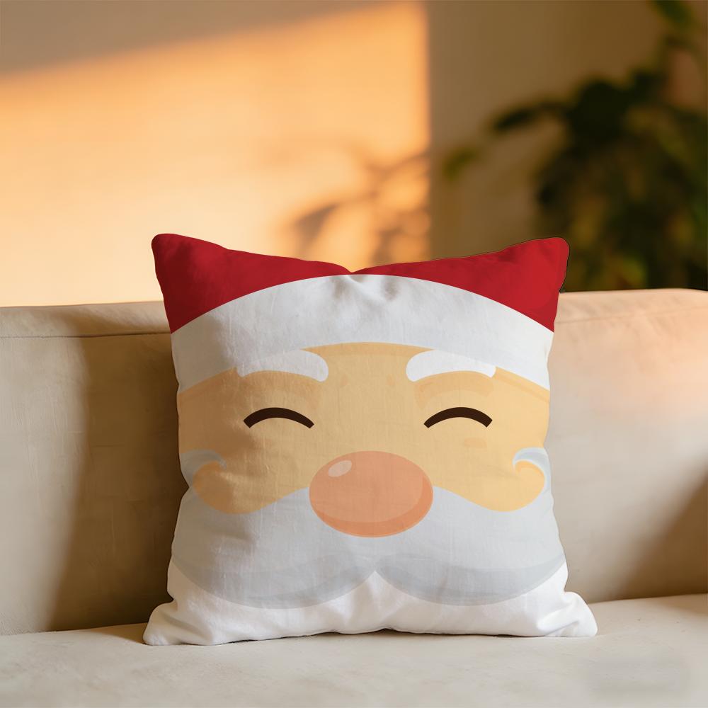 Christmas Elements Cushion Cover Cozy Velvet Throw PillowSoft Warm Cushion For Sofa  Bed