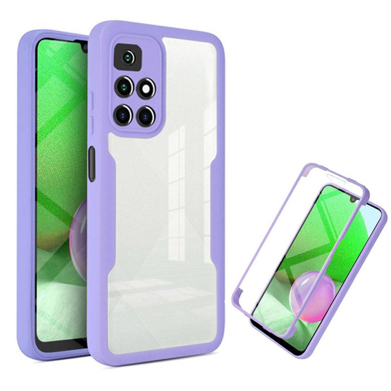 Двойная пленка на передний экран с поворотом на 360 градусов, жесткий задний чехол для Xiaomi Redmi Note 11 10 9 Pro 11S 10A 10C 9T 9A Poco X4 X3 NFC M4 M2 M3 Pro, прозрачный мягкий чехол