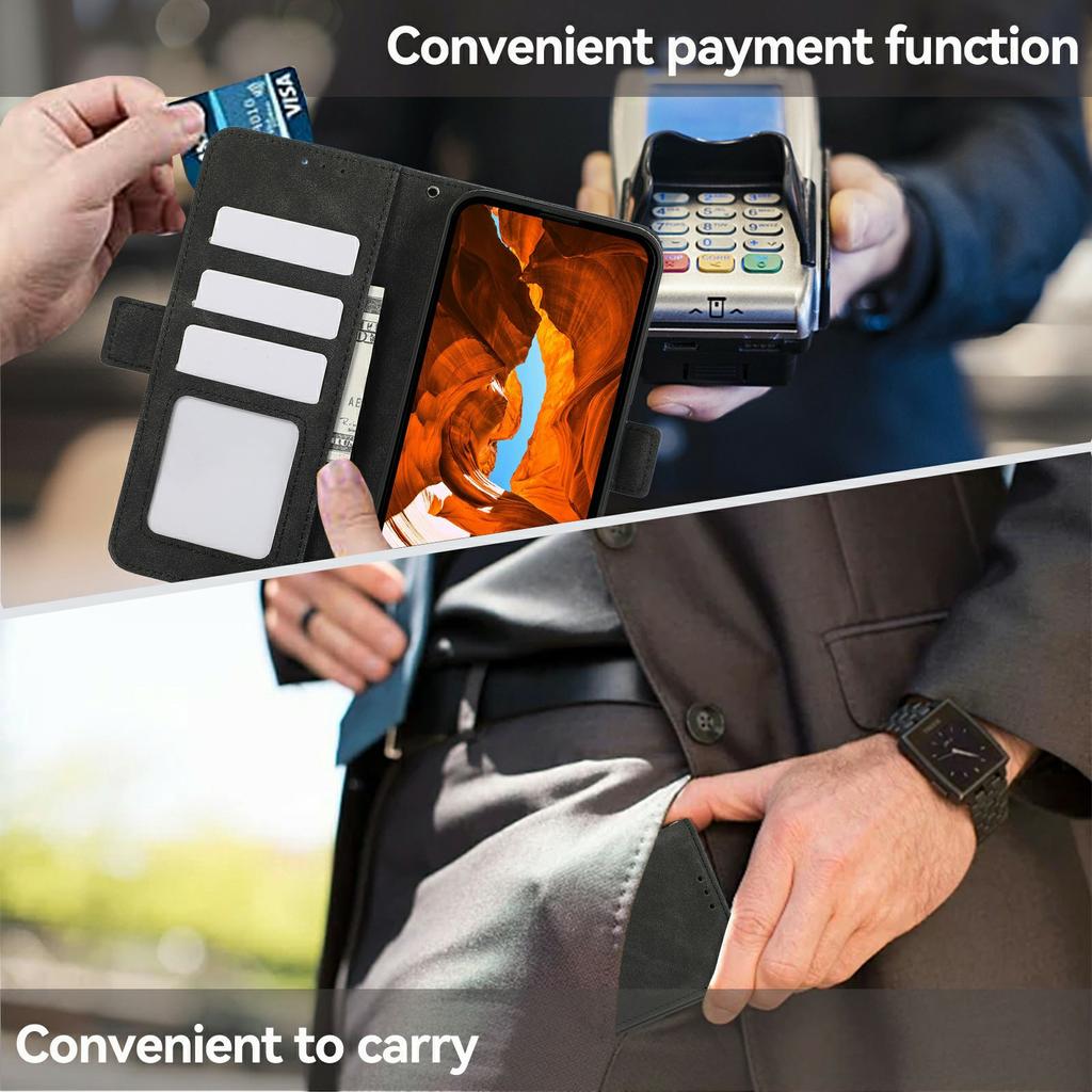 ABEEL Чехол для Samsung Galaxy S25 FE из ПУ кожи, книжка-подставка, с RFID-защитой