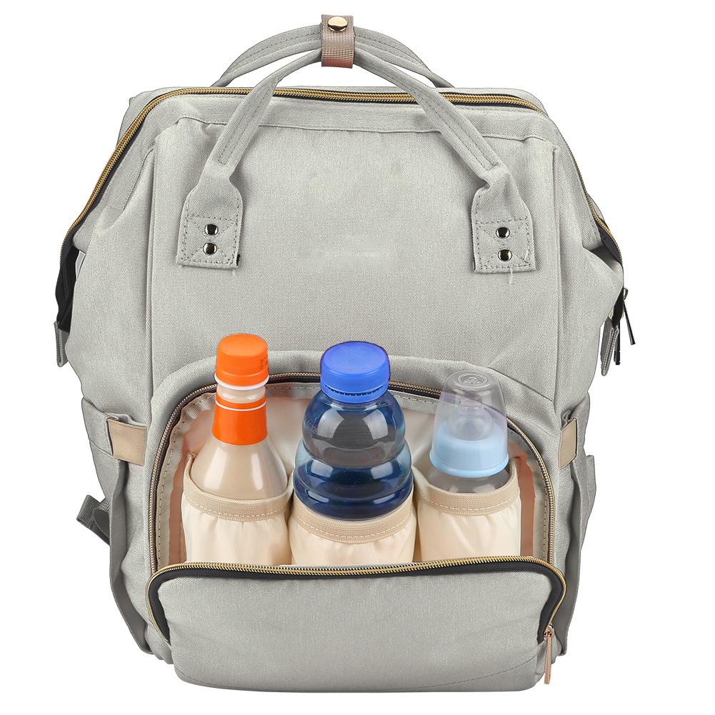 Сумка для детских подгузников с USB-интерфейсом, большая вместимость, водонепроницаемый рюкзак для подгузников, серый цвет