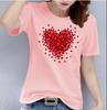 Polyester 100% Europe and The United States Women's Short-sleeved Explosive TEMLOVE Flower Print Round Neck T-shirt Oversized