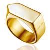 [Cisst Liber] Signet Ring Mens Ring Ring Ring Men's Seal Stand Seal Stand Ring Signet Surgical Stainless Steel Stainless Thin Gold Golden Gold No. 18