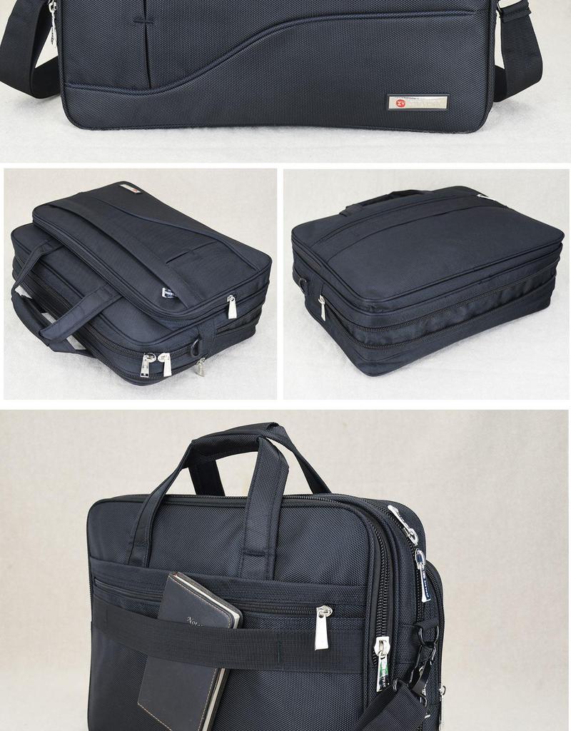 Мужской холщовый деловой портфель большой вместимости для ноутбука и документов — дорожная сумка-мессенджер.