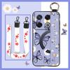 Lanyard Anti-dust Phone Case For Infinix GT 20 Pro/X6871 Wristband Flower Back Cover Waterproof Shockproof Soft Case