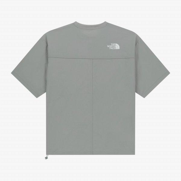 The NorTh Face Ila PockeT ShorT Sleeve Round T lighT Gray