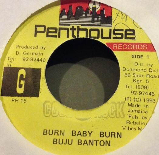 7-дюймовая пластинка BUJU BANTON Burn Baby Burn PH15 PENTHOUSE Регги Ска Даб Б/У
