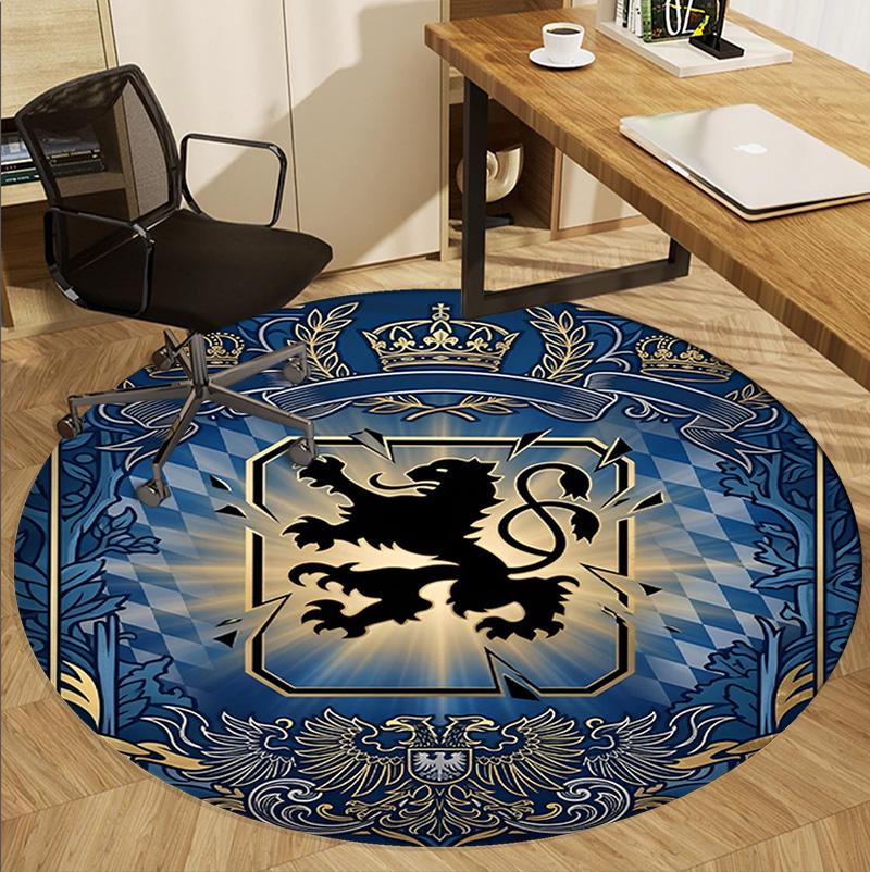 1860 Munchen football club Pattern Round Rug, Indoor/Outdoor Mat, for Picnic, Gameroom, Bedroom, Office, Living Room, Home Decor Carpet, Birthday Gift