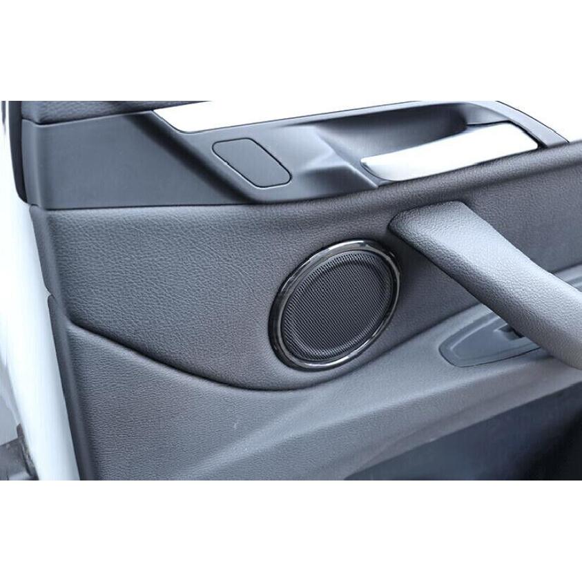 For BMW 1 2 Series 2015-19 Black Wood Grain Inner Door Speaker Sound Cover Trim
