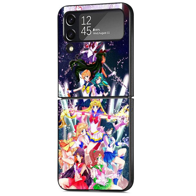 Чехол для Samsung Galaxy ZFlip3 Z Flip 4 ZFlip Z Flip 3 5G ZFlip4 противоударный жесткий ПК Funda Japan Sailors-Cute Moons