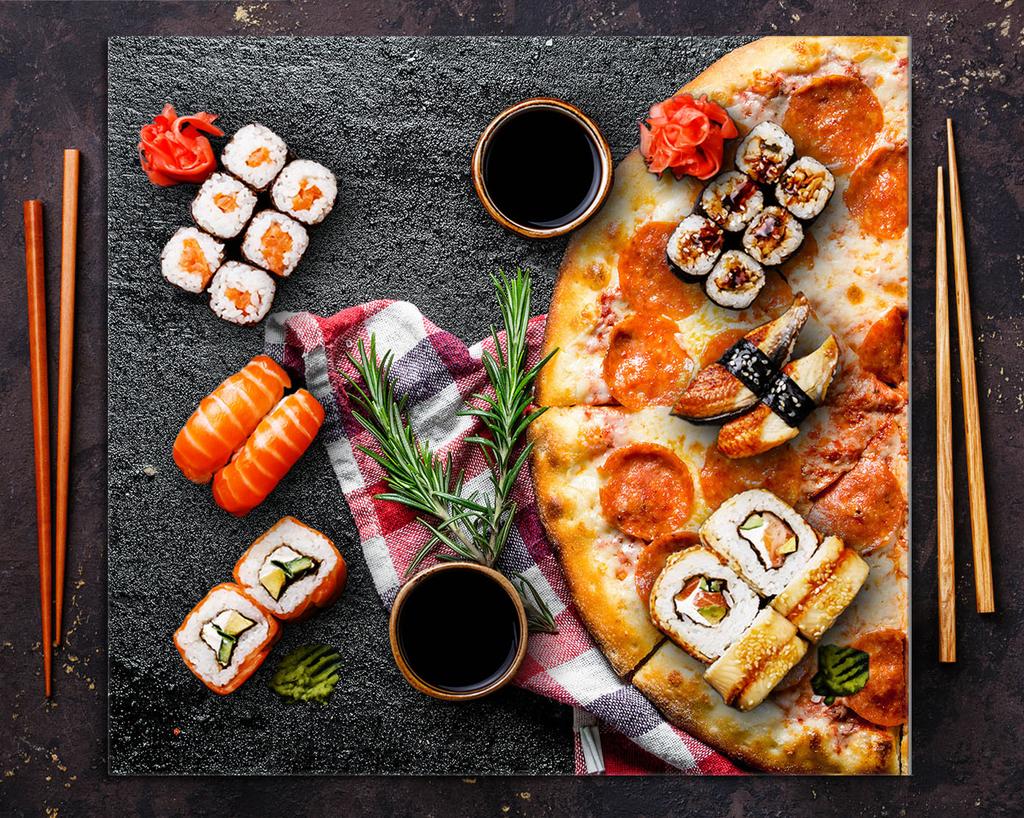 PANEL SZKLANY DO KUCHNI 65x60 Pizza