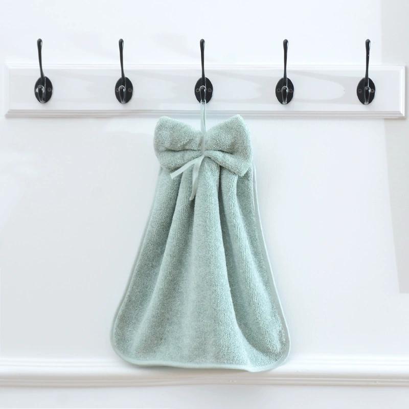 Полотенце для рук Бытовое Бант Подвесной Тип Абсорбирующие Полотенца Кухонная Салфетка Носовой Платок Однотонное Кухонные Принадлежности