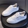 First Layer Cowhide Women's Shoes 2025 New Spring Sports Shallow Mouth Casual Single Shoes Women's Flat Shoes Leather White Shoes Women