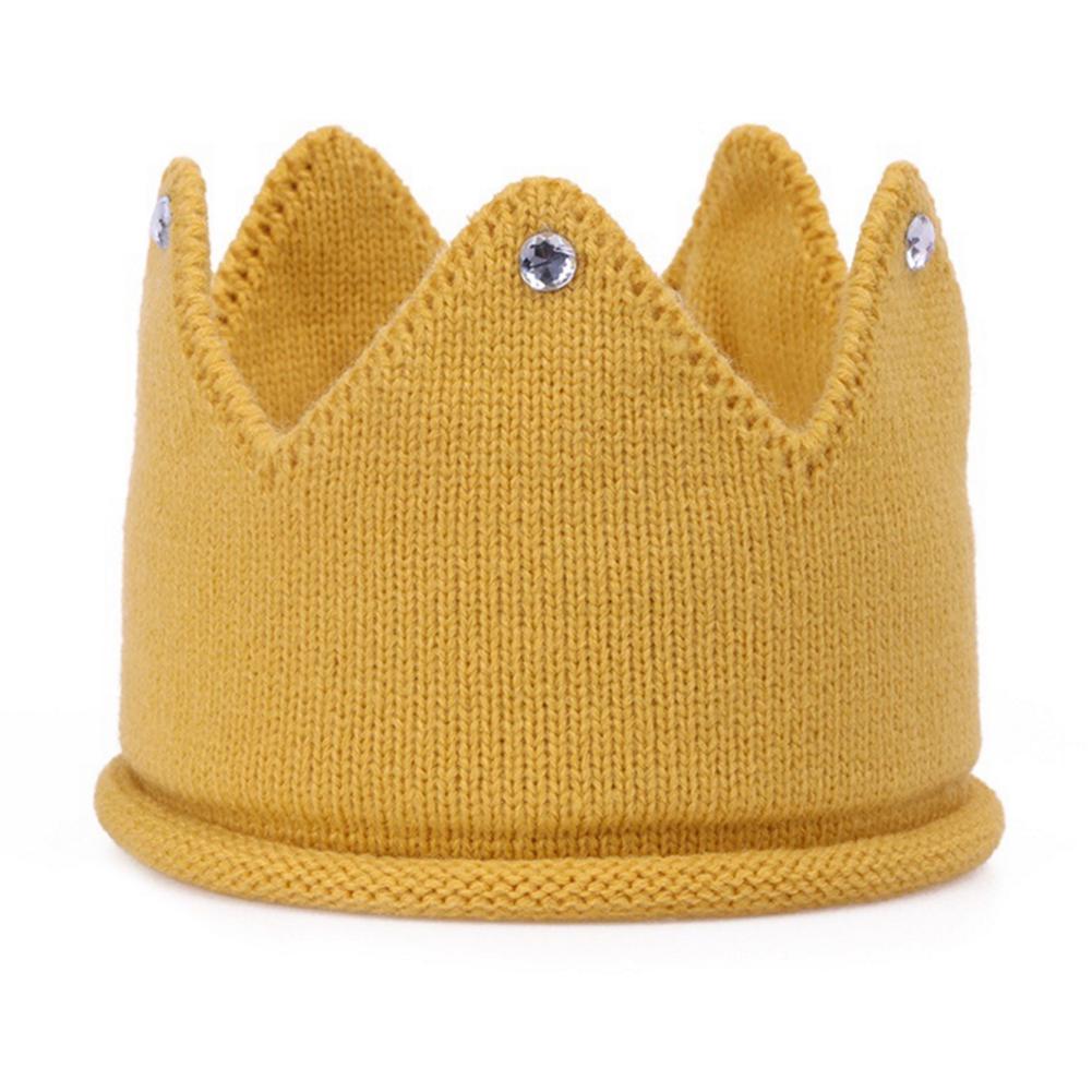 Cute Creative  Boy Girl Crown Hat Warm Soft Knit Crochet Head Cap Stylish Multicolor Christmas Gift