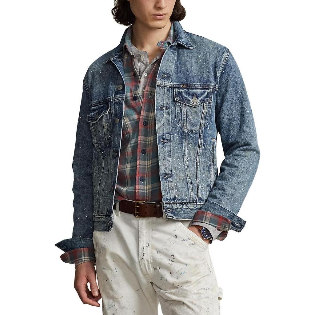 Polo Ralph Lauren Ss23 Lapel Single-Breasted Long Sleeve Denim Jacket Men Jackets Blue 710900010001