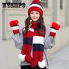 Hat Women's Autumn and Winter Warmth and Velvet Thick Knitted Woolen Cap Scarf Scarf