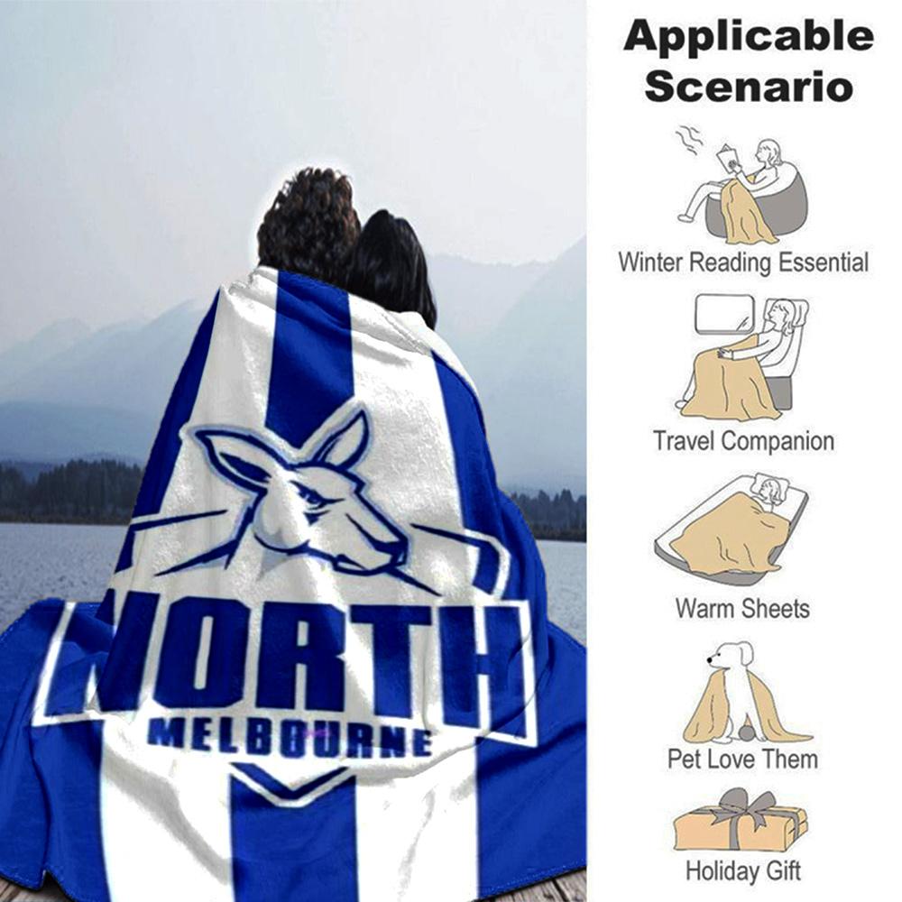 North Melbourne Print Flannel Blanket High Quality Warm Comfortable Cover for All Seasons Perfect for Gifts Home Decor