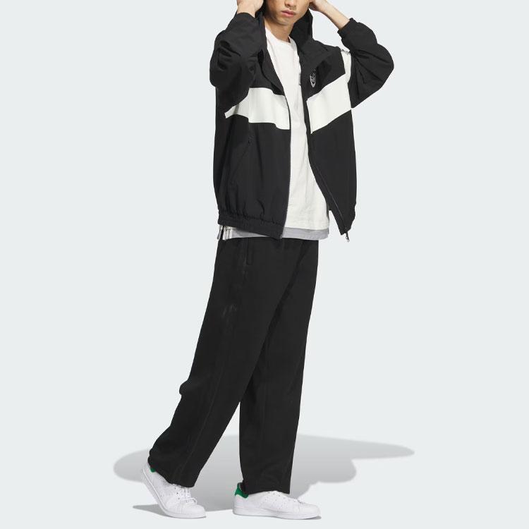 Adidas Оригинальная ветровка Trefoil Rifta с цветными блоками, мужская куртка с капюшоном, черная IU4793