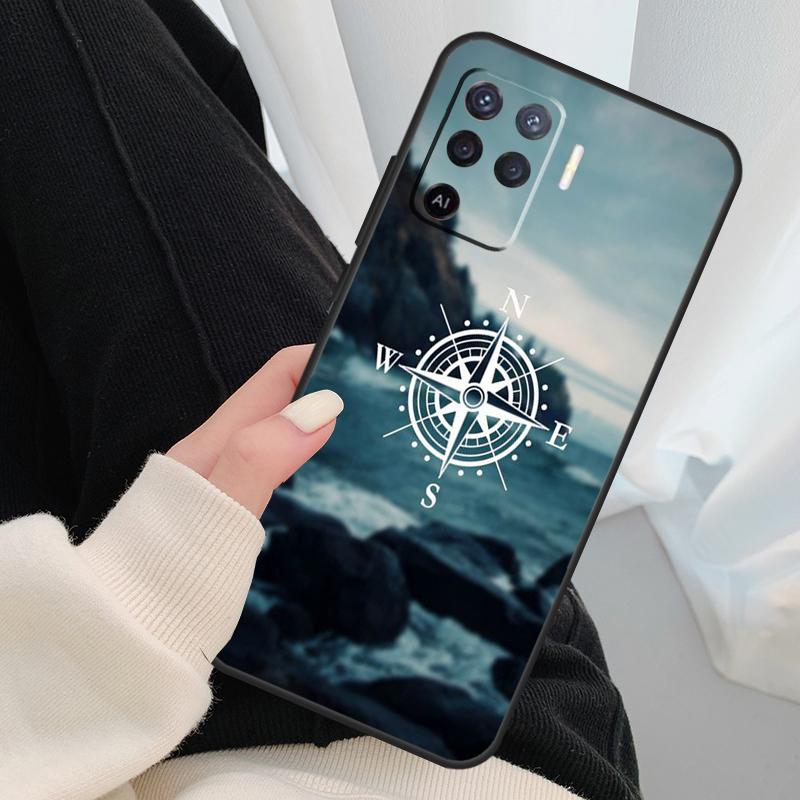 Карта мира Компас Морской Чехол Для Oppo A54 A74 A94 A18 A57 A17 A77 A38 A58 A78 A98 A80 A60 A40 A96 A76 A16 A15 A5 Pro