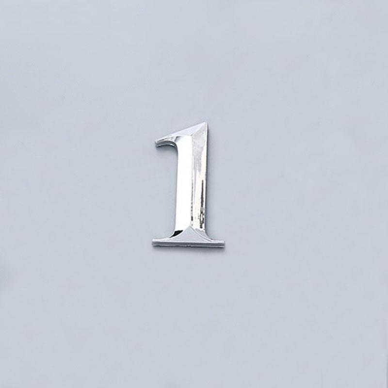 House Number Stickers 3D Self Adhesive Door Plate Sign Digits Apartment Hotel Office Door Address ABS Plastic Label 5cm Silver