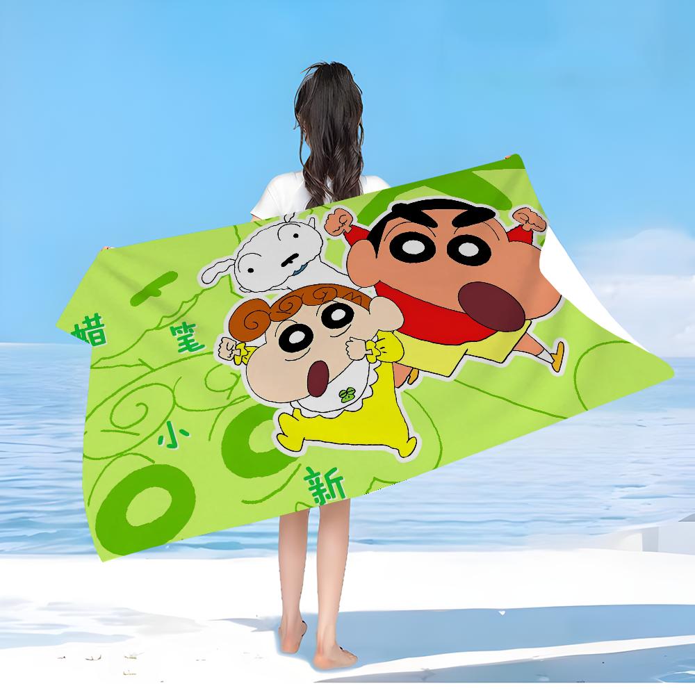 Bandai Crayon Shin-chan Microfiber Printed Beach Towel Mountain Climbing Yoga Beach Swimming Running Absorbent Soft Towel