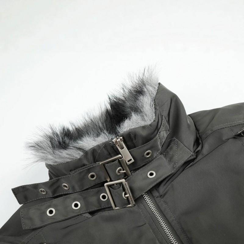 Winter Fleece Cotton Jacket Vintage Court Button Design American High Street Padded Coat Teens