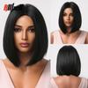 Synthetic Bob Hair Wig with Bangs Ombre Platinum Blonde Cosplay Wigs for Women Short Heat Resistant Female Daily Lolita Wavy Wig