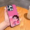 Мультяшный Чехол для Телефона Стивен Вселенная Аниме Для iPhone17 16 15 14 13 12 Pro Max Серый Черный Матовый Лазерный Металлик Аврора Funda