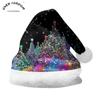 2024 Christmas Short Plush Santa Claus Hat for Adults & Kids - DIY Printed Ornaments