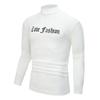 Men's Mock Turtleneck Shirt Autumn Winter Warm Long Sleeve Tee Casual Letter Print Top