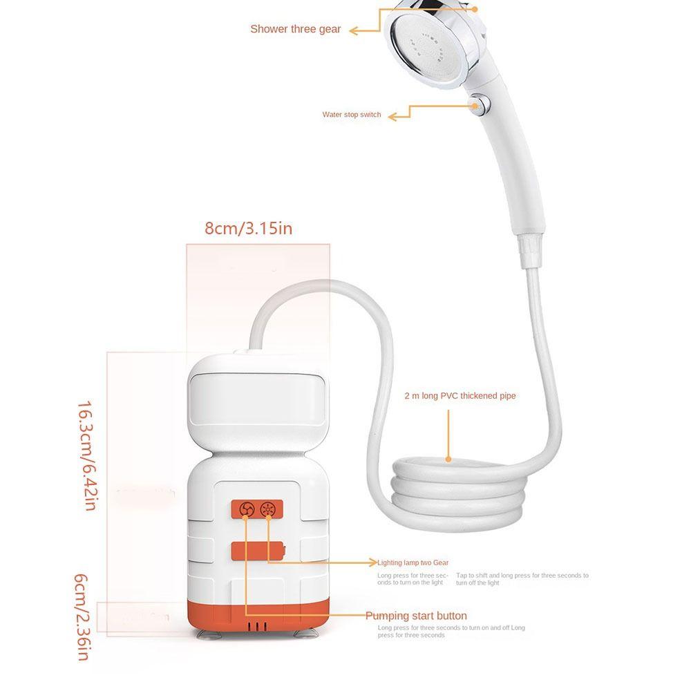 С аварийным освещением, наружная электрическая душевая головка, ручной насос для душа, очистка домашних животных