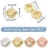 PH PandaHall 12pcs Shell Locket Charms 3 Colors Photo Frame Charm Memorial Collection Charm Brass Locket Charms Pendants for Summer DIY Necklace