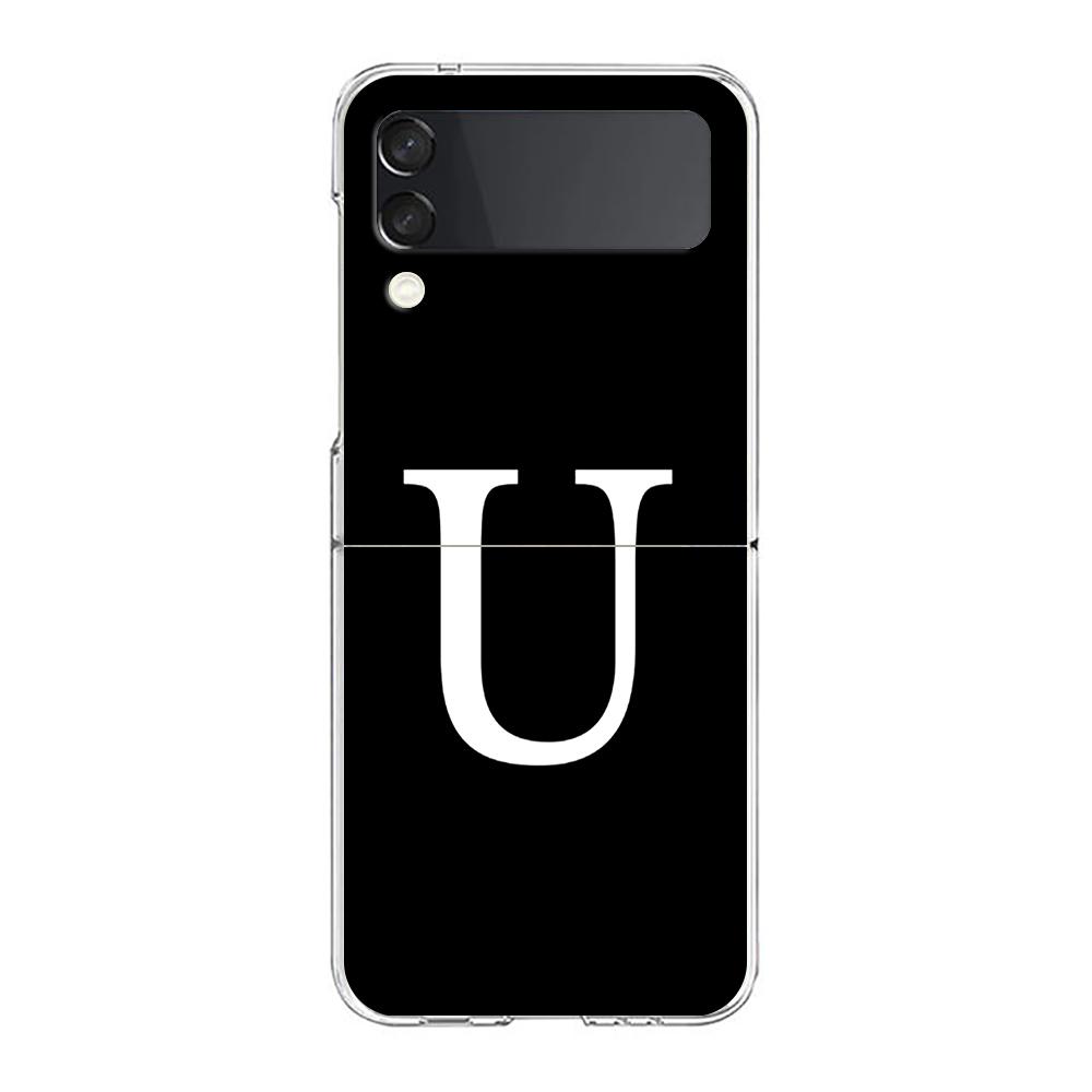 Phone Case For Samsung Galaxy Z Flip 3 4 5 Hard Folding PC Bumper Initial Letter A Z Fashion For Samsung Z Flip 6 Cover
