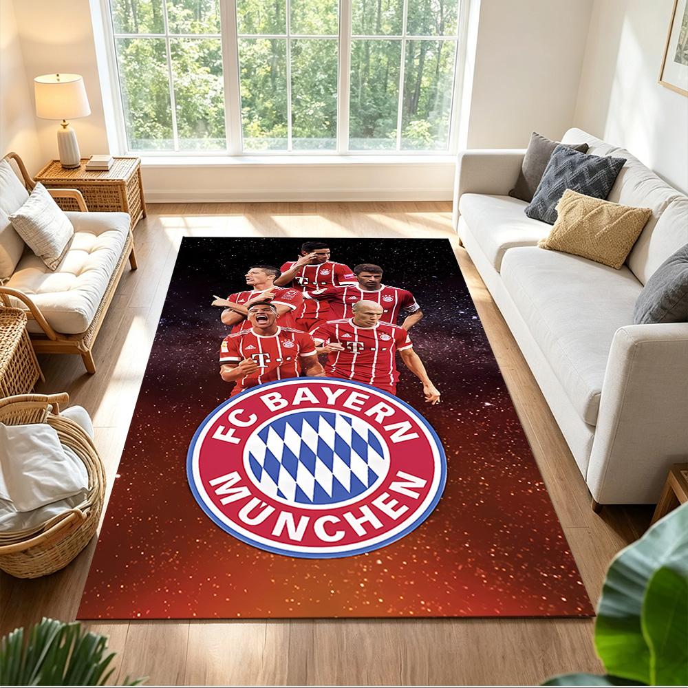 Bayern Munich Team Celebration Floor Rug Office Rug Design for Playrooms Living Rooms Hallway Kitchen Anti-slip Rug Anime Office Decor
