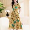 Elegant Women's Summer Dress  New Casual Slim Short Sleeve Long Dress Korean Style Slim Vintage Clothes