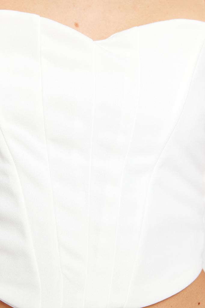 Women's Fashion New Bustier Black Fitted Crop Strappy Crepe Knitted Bustier